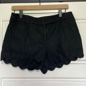 Black scallop shorts